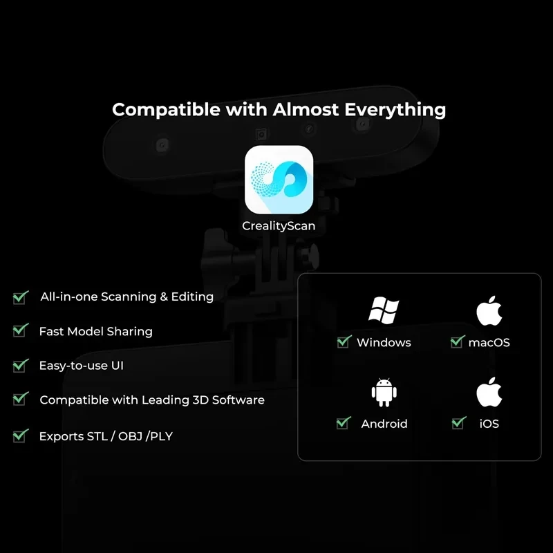 Creality CR-Scan Ferret Pro 휴대용 핸드헬드 3D 스캐너, 손떨림 방지 추적, 듀얼 모드, 빠른 스캐닝, 0.1mm 정확도, 최신