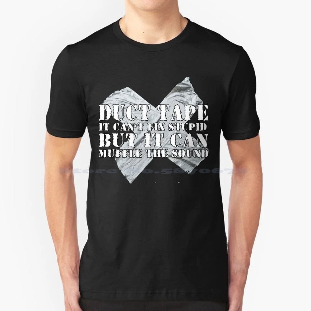 Nastro Adesivo Divertente Fai Da Te T-Shirt 100% Cotone T-Shirt Nastro Adesivo Divertente Fai Da Te Fai Da Te Non Può Riparare Lo Spuntino Ma Può Muff