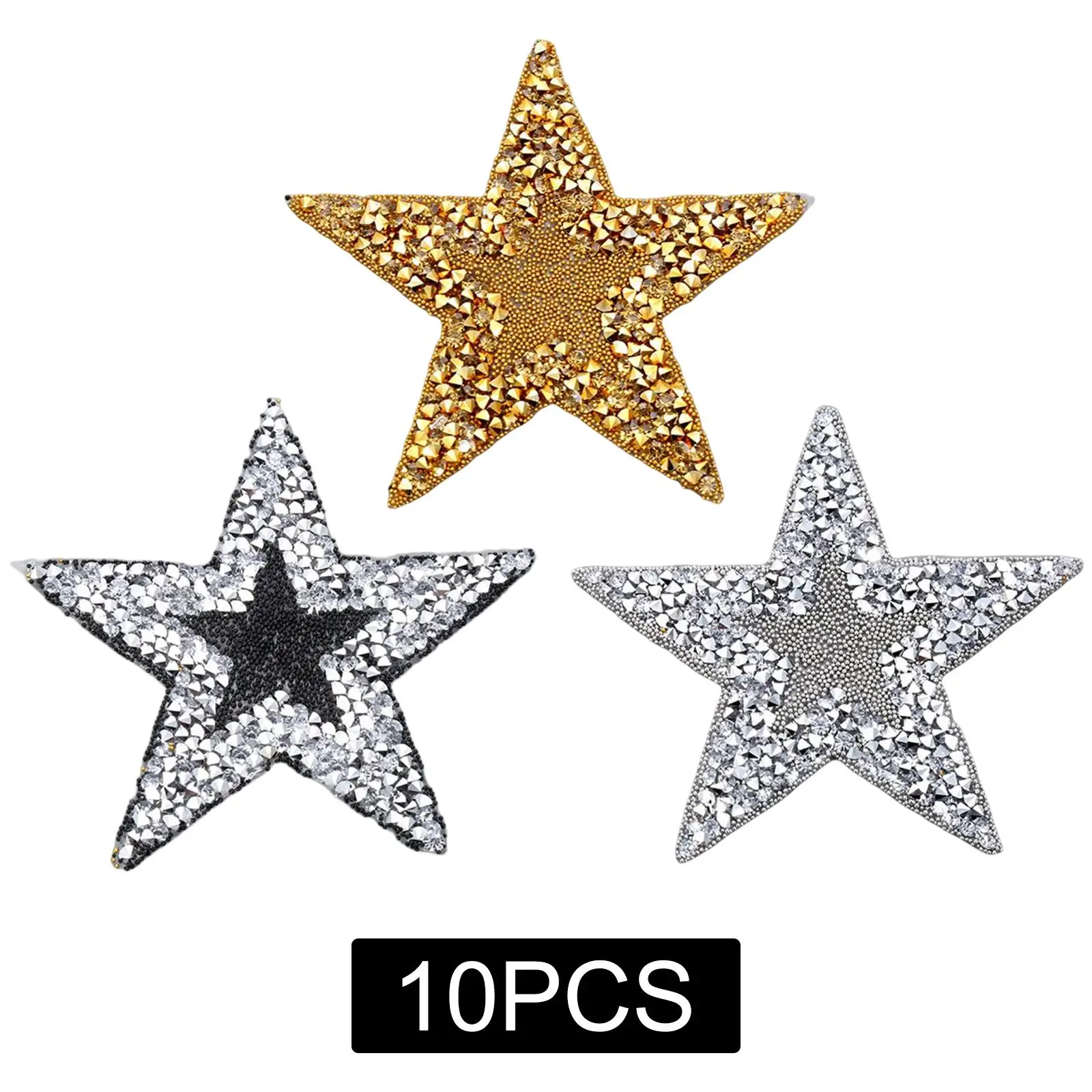 10X Star Embroidery Patches Sew Iron on Applique Clothing Bag Sewing Badge DIY