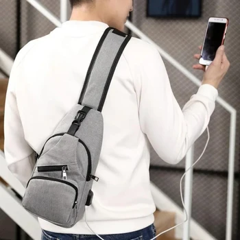 Borsa da petto alla moda per uomo, grande capacità, leggera, a tracolla, per viaggi scolastici