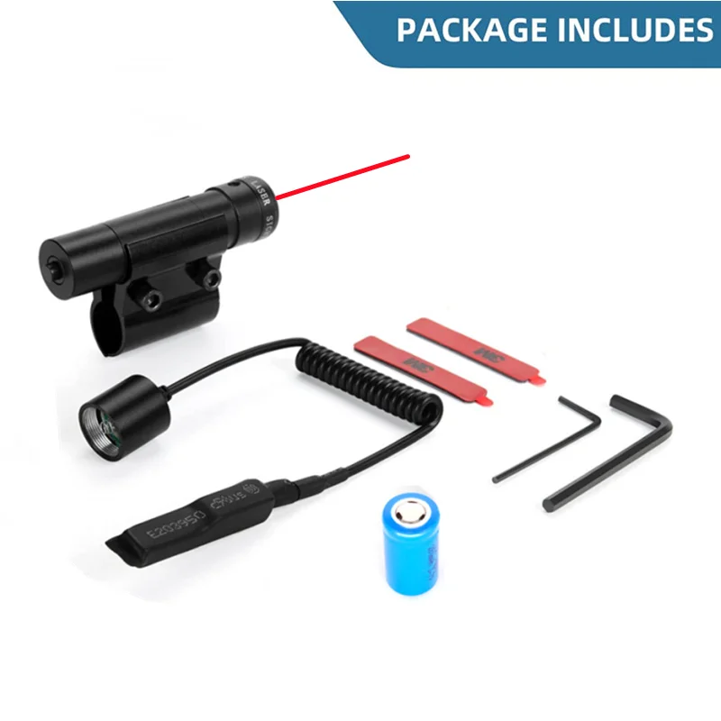 Red Laser Sight Fishing Camping with Rail Mount Laser Collimator