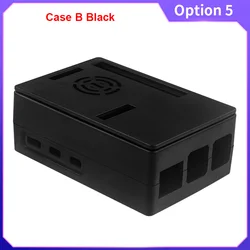 Elegant Black and Silver Raspberry Pi Protective Case with Optional PWM Cooling Fan (Option 5)