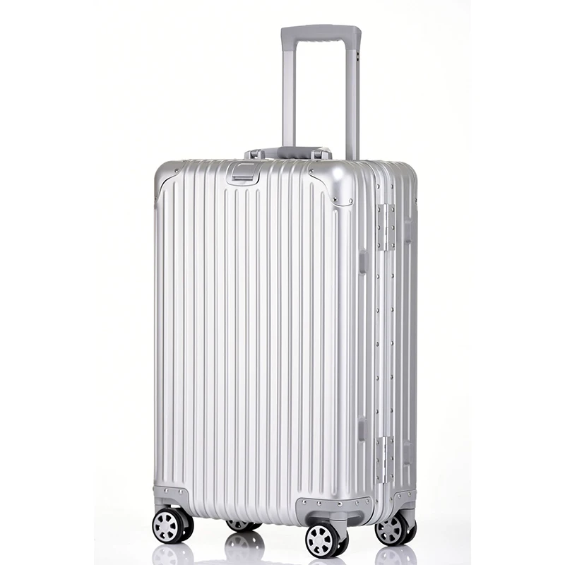 PLUENLI Luggage Case Men Universal Wheel Aluminum Magnesium Trolley Case Large Capacity Wearproof Women Travel Boarding Suitcase