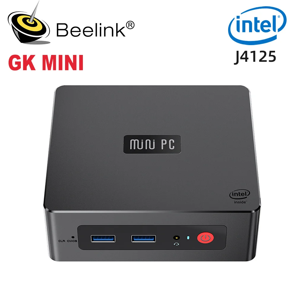 Beelink GK Mini Intel Celeron J4125 Windows 10 11 Pro Четырехъядерный мини-ПК DDR4 Мини-компьютер 4K Dual HDMI Dual WiFi BT4.0 1000 LAN - Апрельский топ товаров с Али