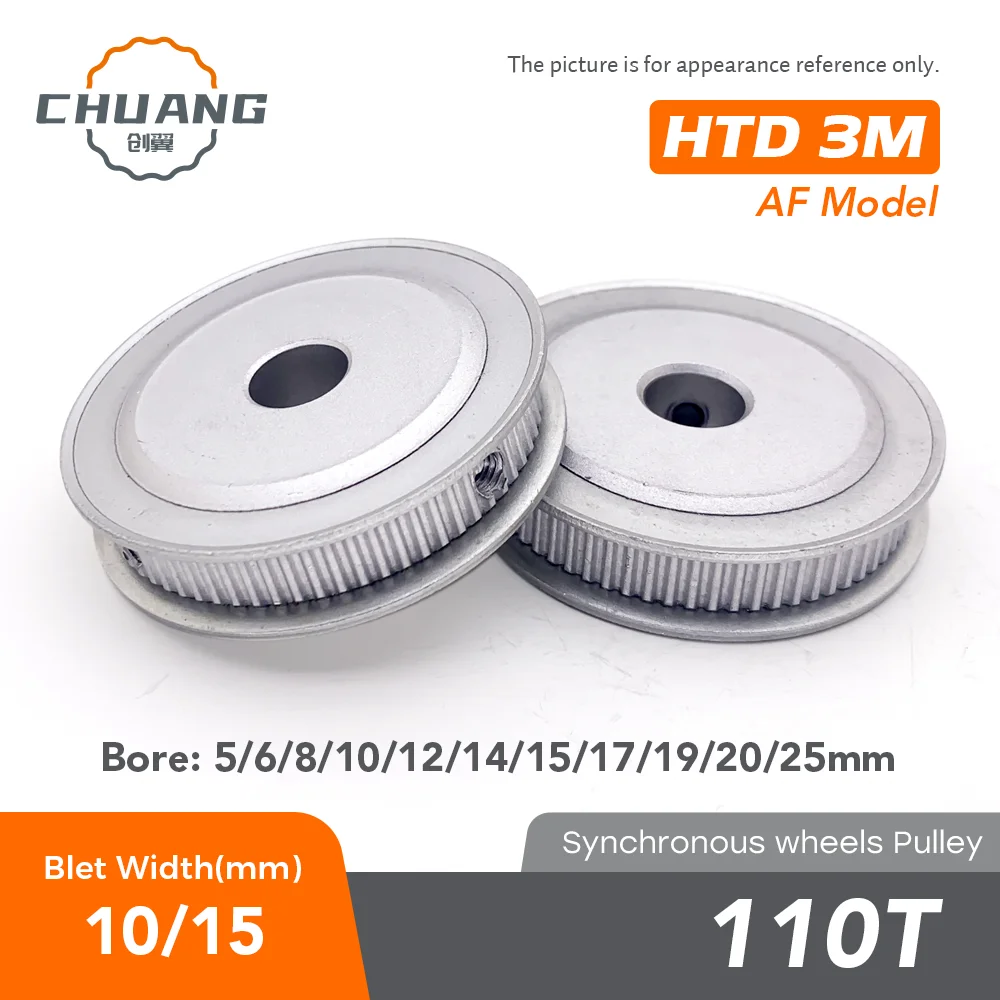 

HTD 3M Pulley AF model 110Teeth Bore5/6/8/10/12/14/15/17/19/20/25mm Timing Belt Width 11mm 16mm 3Dprinter CNC Parts