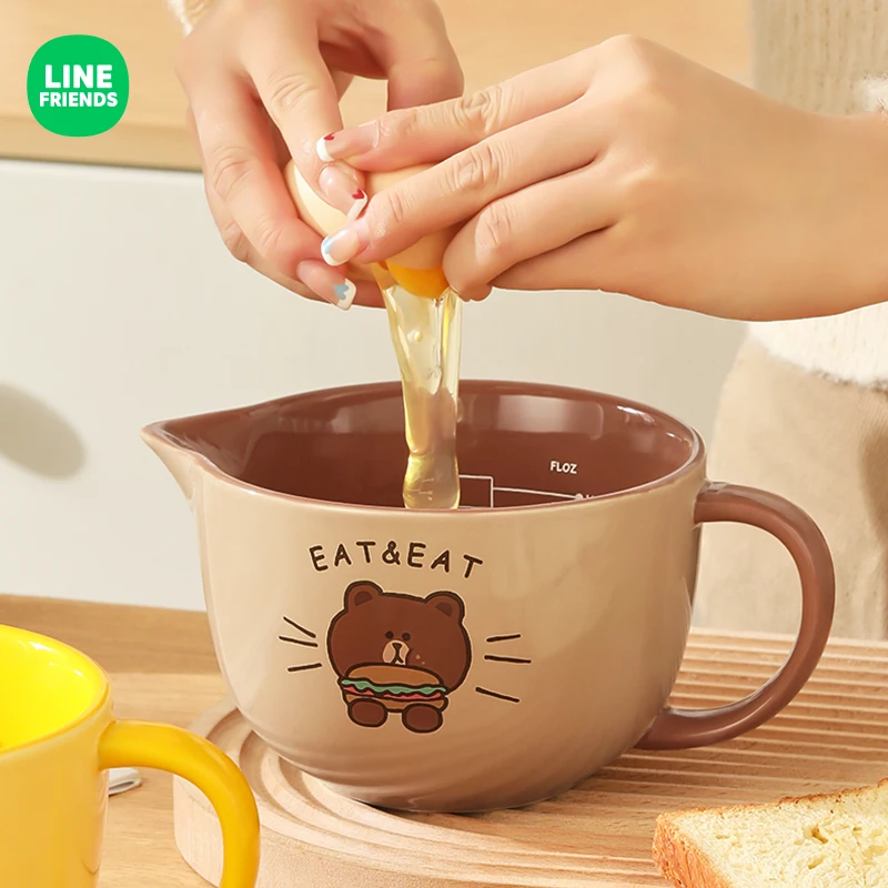 

Милая фарфоровая мерная чашка Line Friends с изображением коричневой Салли, Детская миска для салата с изображением еды на выпускной, Аниме подарок на день рождения