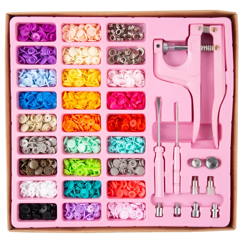 50 Sets Snaps Buttons for Sewing Setting Tool Hand Pliers Buttons Mixed  Colors Snaps Plastic Snaps