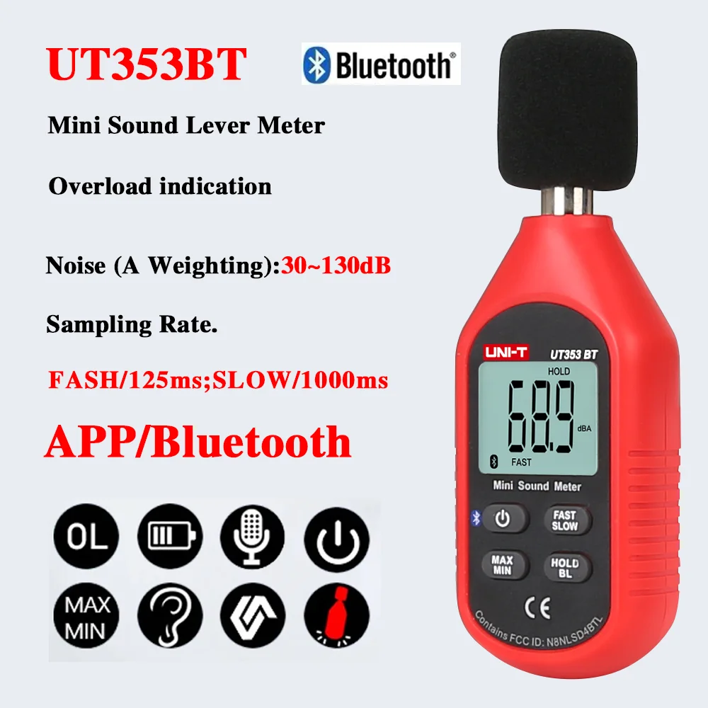 UNI-T UT363/BT Anemometer UT383/BT Illuminometer Light Meter UT353/BT Sound Meter UT333/BT Temperature Humidity temperature humidity meter air thermohygrometer