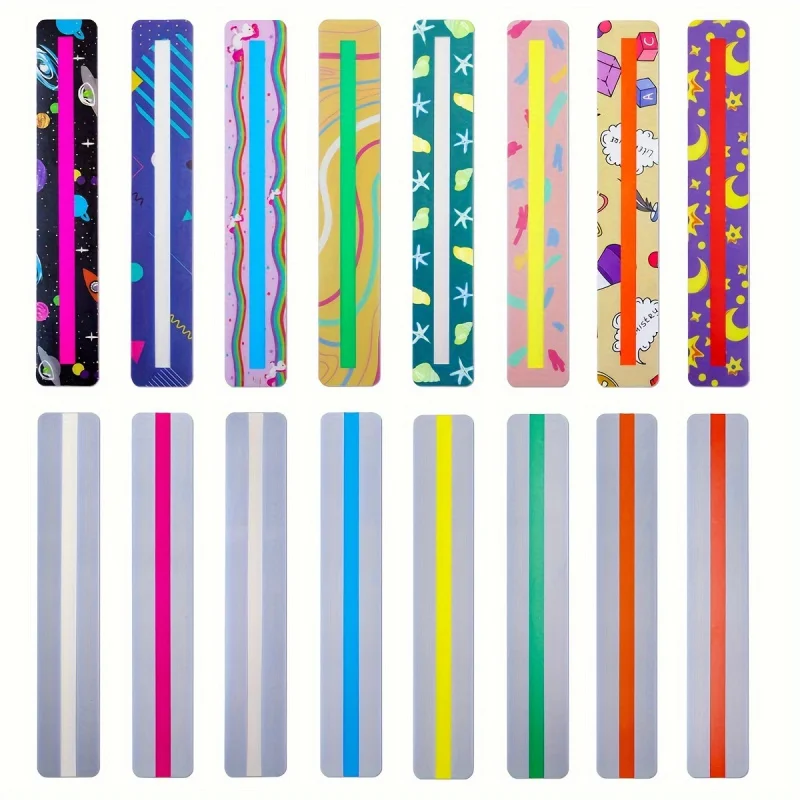 Guided Reading Highlight Bar Color Overlay Bookmarks Help Dyslexia Reading Tracker Ruler ADHD Tools 16 Pcs