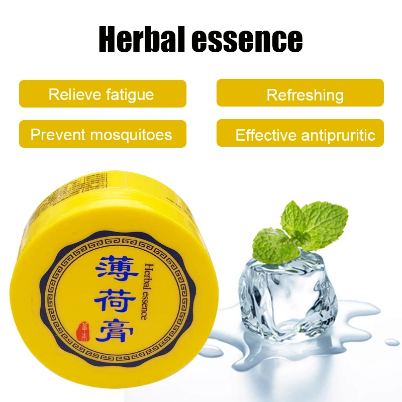 

50G Peppermint Cream Toothache Migraine Pain Ointment Dizziness Sleepy Care Dressing Antipruritic Menthol Refreshing Plaster