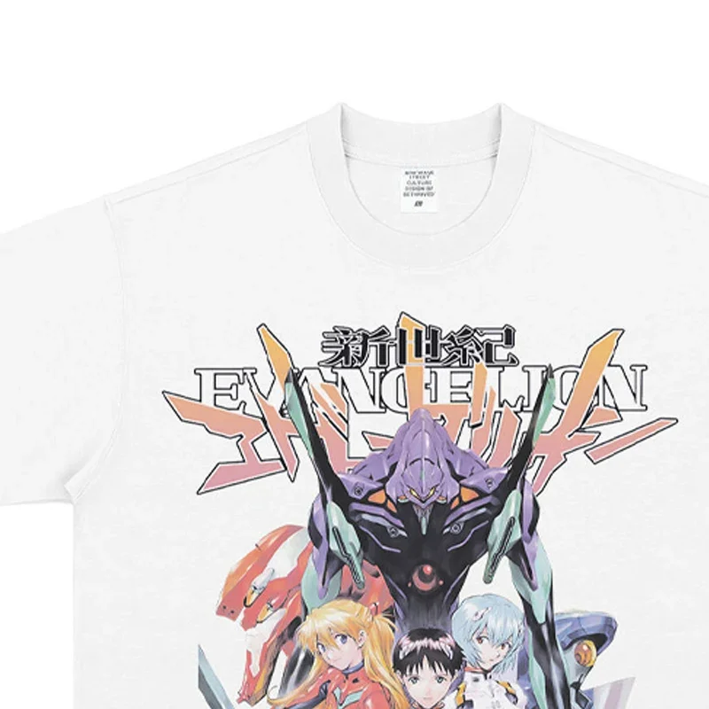 Evangelion Anime T-shirt Summer Short Sleeve Tops Ayanami Rei Hip Hop Street Casual Japanese Outdoor Costumes Loose Fitting Gift