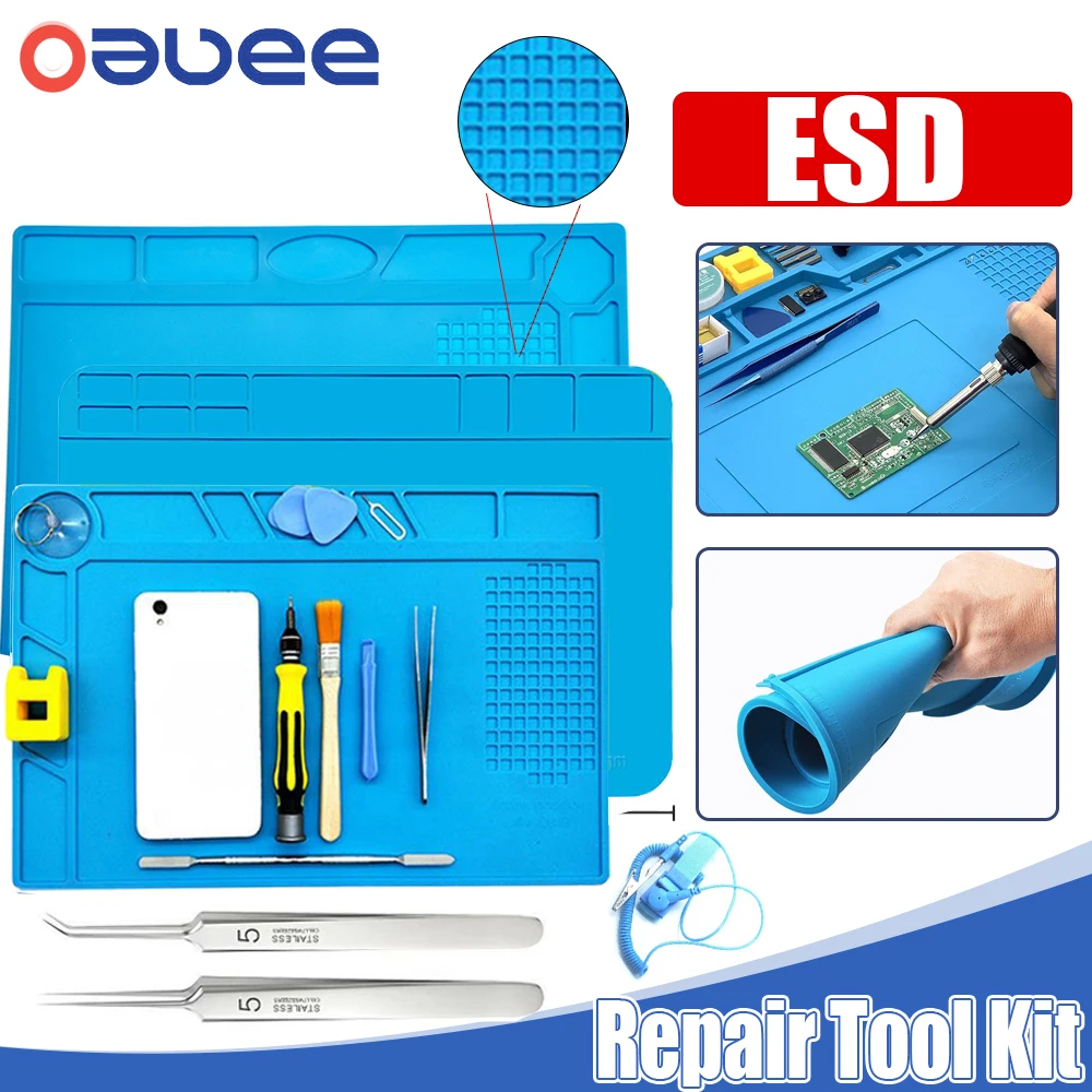 ESD Soldering Mat Repair Pad Insulation Heat Resistant Soldering Station Silicon Work Pad Desk Platform Phone Repair Tool Kit