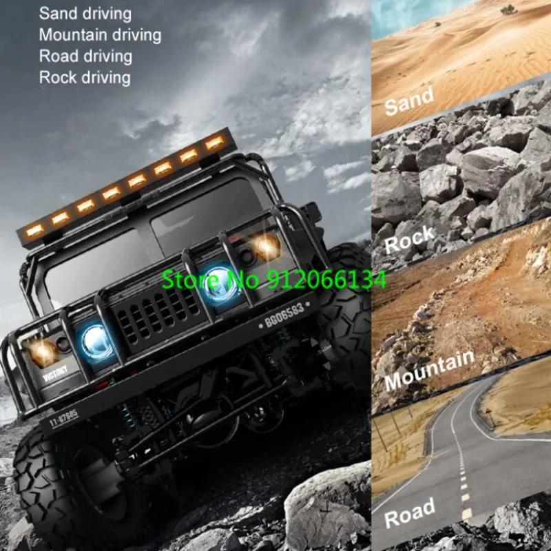 Professional Militar Off-Road Climbing Remote Control Truck 2.4G 1:12 4WD Vehicle High Speed Crawler Racing Metal RC Truck Car 2