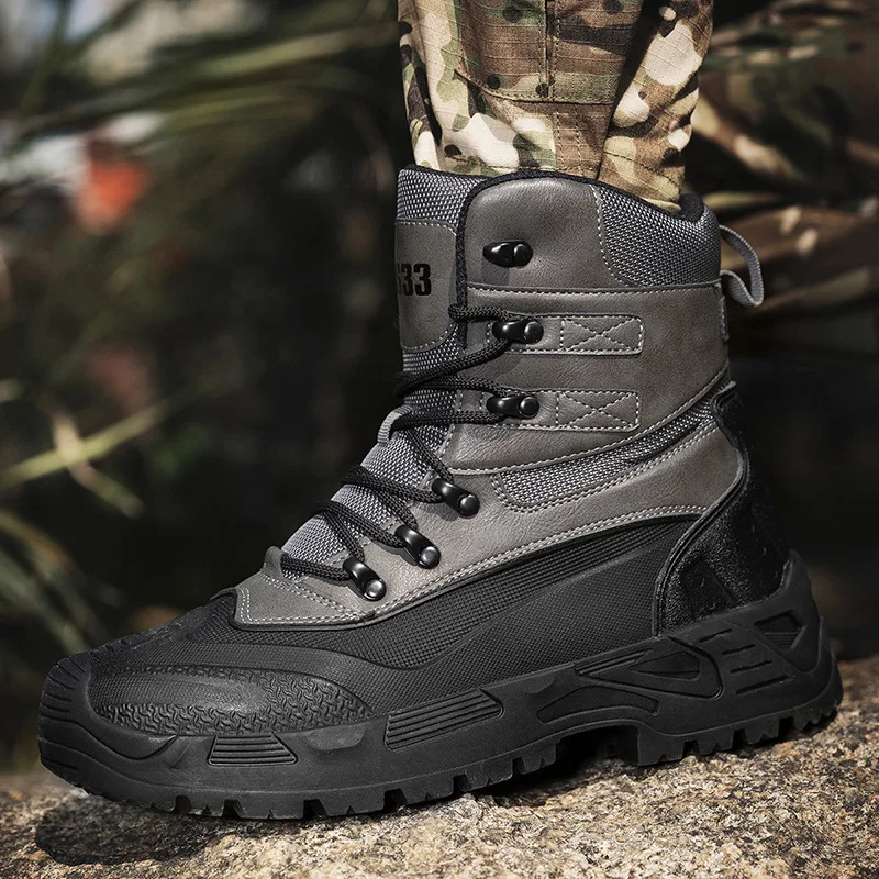 2024 Army Tactical Boots Men Military Combat Training Boots Outdoor Climbing Hiking Shoes Men's Work Safety Desert Shoes New