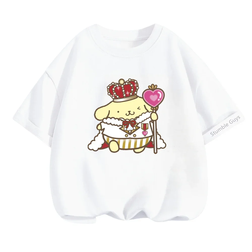Pom Pom Purin Tshirt Kids Cartoon Casual Summer Girls Short-sleeved Girls T-shirt Men Clothes BoysTeen Clothing 3