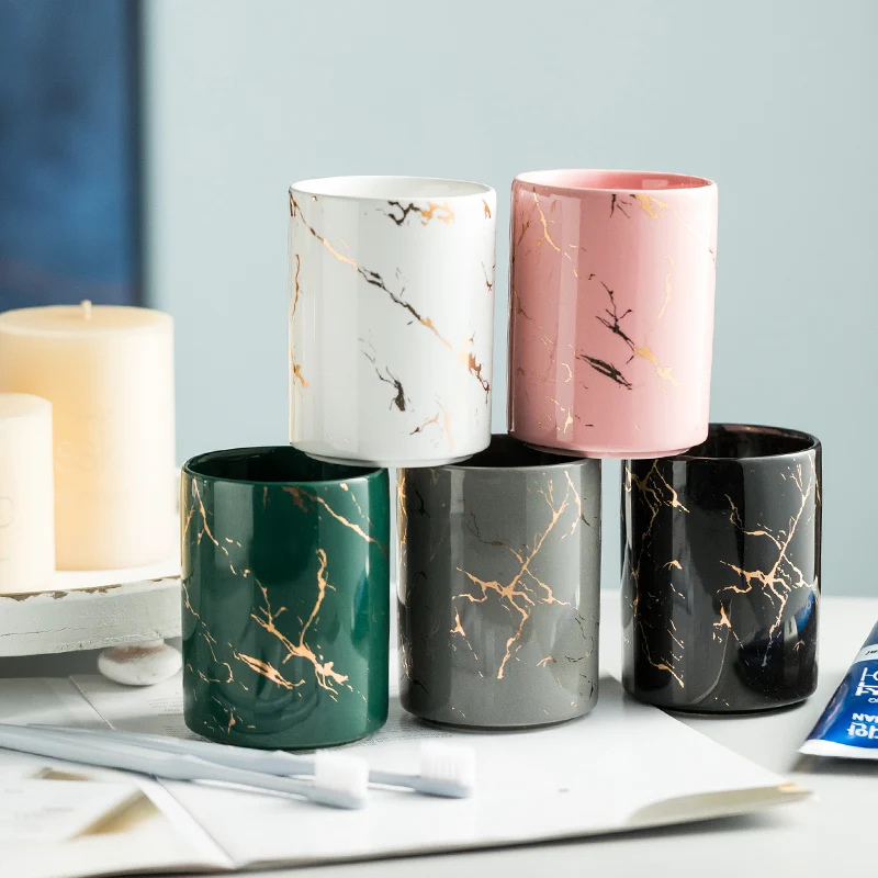 Ceramic Bathroom Toothbrush Cup Brushing Mug Mouthwash Cup Household Hotel Creative Mouthwash Gargle Bathroom Accessories