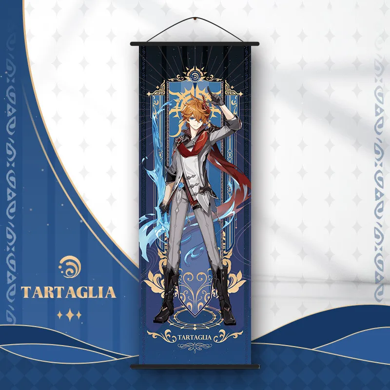 Genshin Impact Scroll Canvas Painting - Anime Wall Art Home Decor