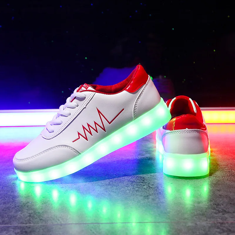 Comemore 2023 Vuxen Unisex Dam Herr Barn Lysande Sneakers Lysande USB-laddning Pojkar LED Färgglada Lysande Skor Flickor_voghion.com