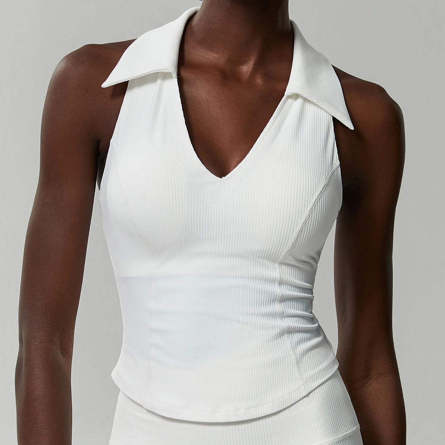 Sports T Shirt Sleeveless Women Summer Slim Fit V-Neckline Gym Running Breathable Quick Dry Yoga Workout Clothes