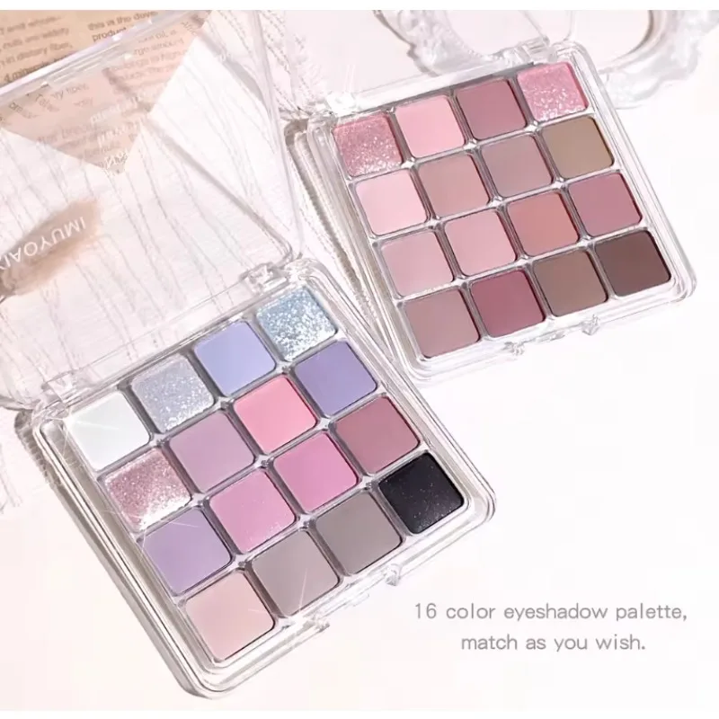 Sixteen-color sunset magic eye shadow plate pearl matte earth color Korean makeup eye shadow Eyes Makeup Matte highlights girl eye shadow,eye shadow plate