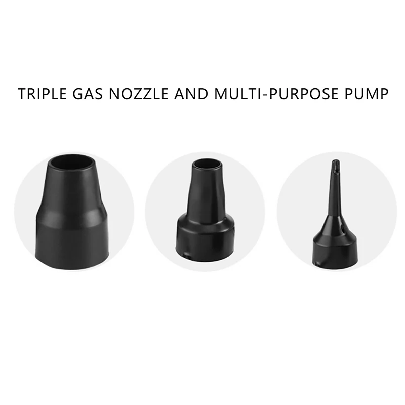 

3 Sizes Nozzle Pump Nozzle Head Air Inflator Adaptor Replacement Nozzles Black Air nozzle of blower charging pump