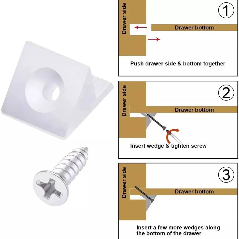 Drawer Wedges For Bottom Sagging Support Plastic Repair Cabinets Bookshelves
