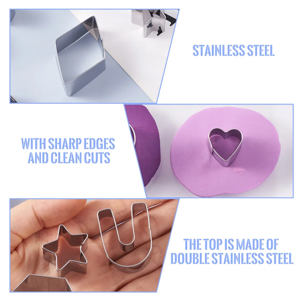 1 Set Stainless Steel Polymer Clay Tools Star Heart Geometric Ceramic Pottery Cutter Jump Rings Earring Hook DIY Jewelry Making