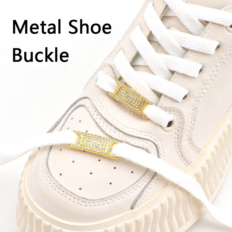 

NEW 1Pair AF1 Diamond Shoe Charms Fashion Laces Buckle Quality Metal Shoelaces Decorations Chapa Air Force Shoes One Accessories
