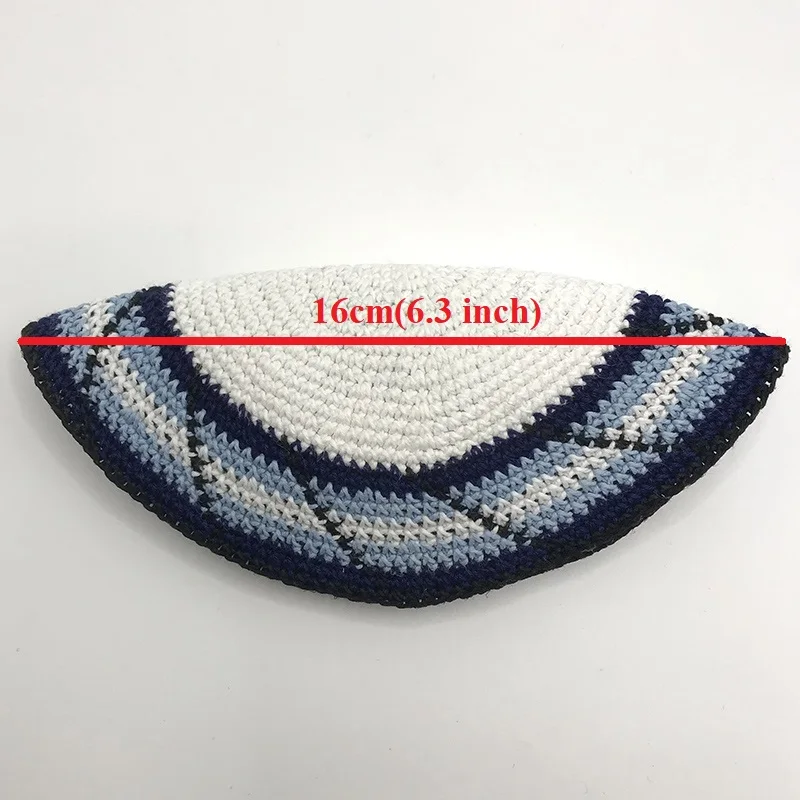 Traditional Jewish Yarmulke 15cm/16cm/17cm Hand Made Knit Kippah Judaica Yamaka Kippot Hat For Men