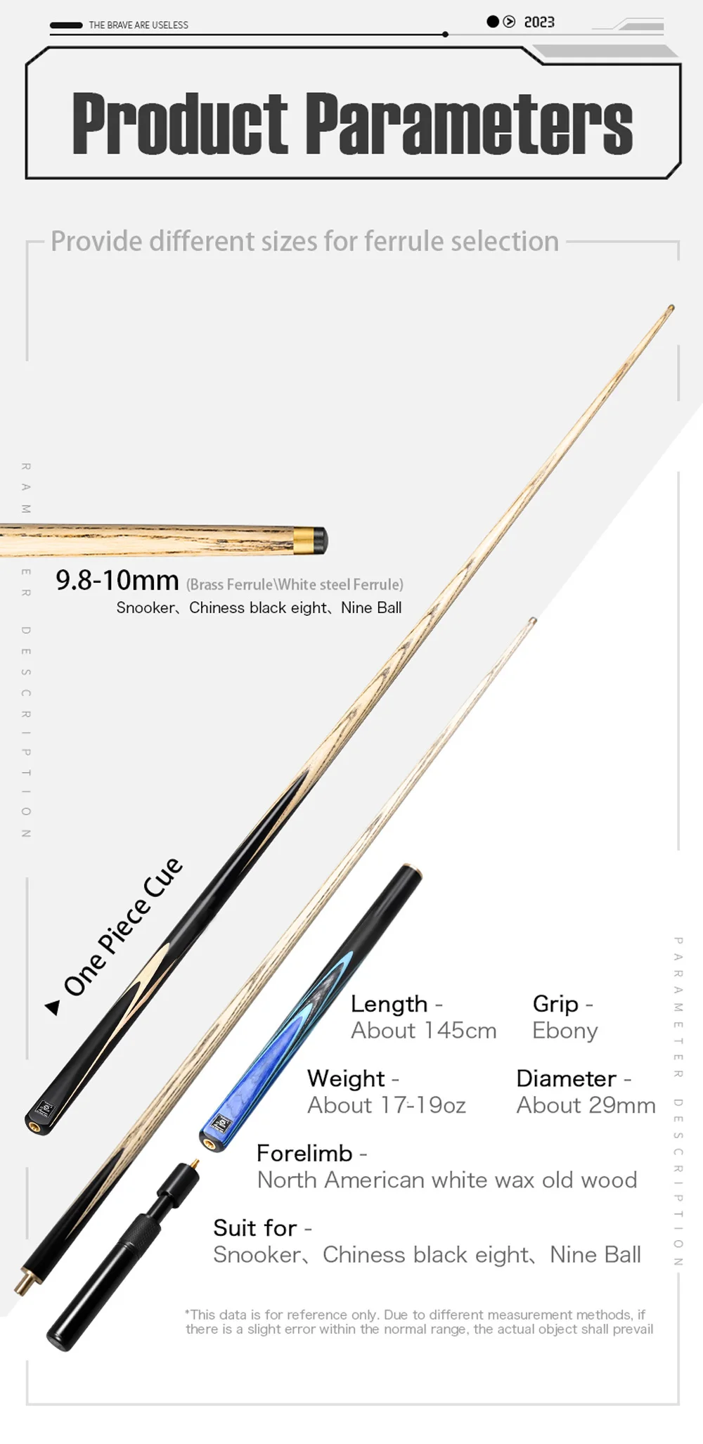 Description Picture 5 of itemO'Min Gunman 3/4 Split One piece Ash Shaft Snooker Cue 9.5/10mm Tip Professional Billard Stick Kit with Excellent Box Extension