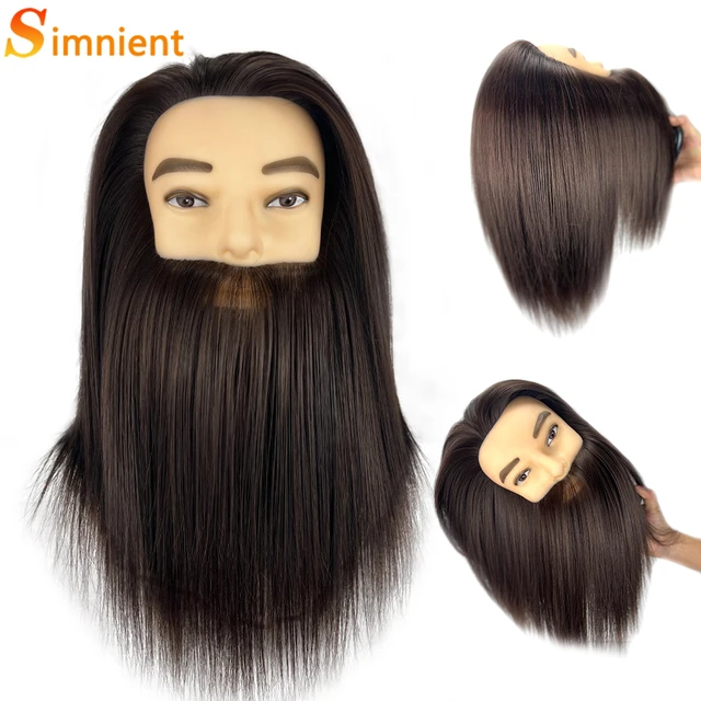 Male Mannequin Head with Human Hair for Barber Shops Styling Cutting  Practicing - AliExpress
