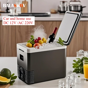 220V Home Refrigerator 12V Car Refrigerator Freezer Heater 10L Mini Auto Freezer Cooler & Warmer Electric Fridge Portable Icebox 1