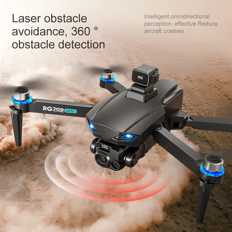 New RG709 Pro Drone 8K GPS Professional Aerial Photography 5G WIFI Optical Positioning 360° Obstacle Avoidance Quadcopter Toy