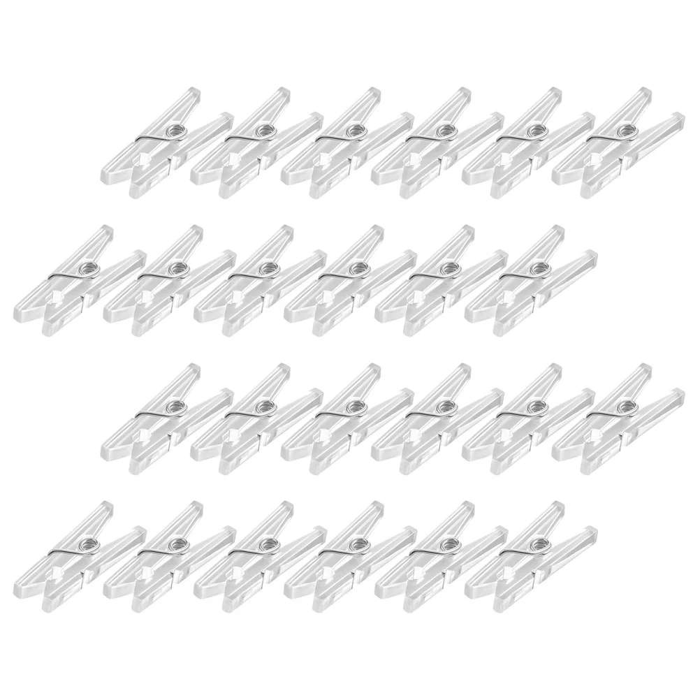 

100 Pcs Little Clip Clear Clips Beach Towel Clothing Plastic Clamps Food Spring Clothpins