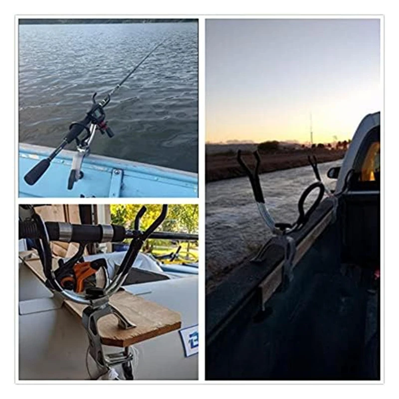 2 Piece Fishing Rod Bracket Fishing Rod Pole Stand Bracket Heavy Duty Boat  Marine Aluminium Alloy - AliExpress