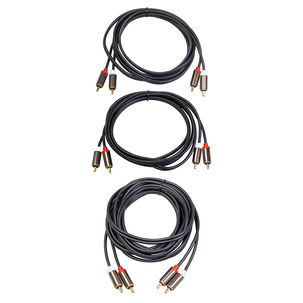 1m 2m 3m 2 RCA to 2 RCA Cable Male to Male Audio Cord For Home Theater DVD TV Amplifier CD Soundbox Speaker Durable Audio Cord