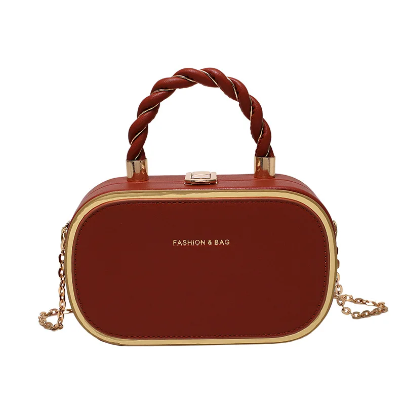 حقيبة فاخرة بسلسلة بيضاوية 100 حقيبة للفتيات ، حقي...