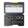 14 Pieces Impact Bolt & Nut Remover Set with Storage Case Bolt Extractor Tool Set Alloy Nut Bolt Extractor Sleeve Set 1
