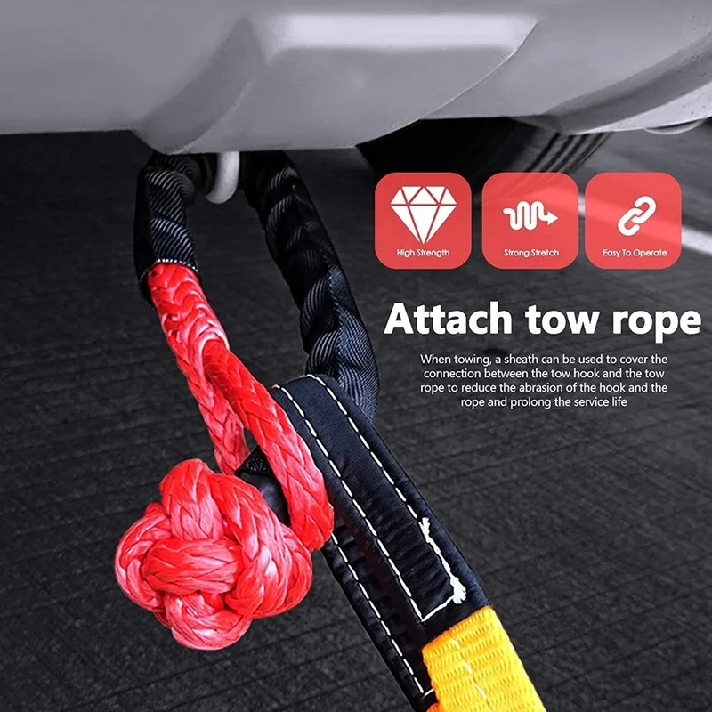 41000lbs soft shackle Synthetic Rope Heavy Duty Offroad 4X4 Tow Shackle Strap with Protective Sleeve for Jeep Truck SUV
