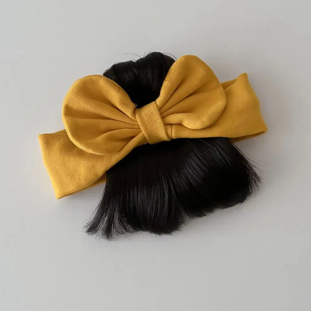 Fashion Bowknot Baby Hair Bands Wig Cotton Cute Newborn Wig Headband Realistic Fluffy Bangs Chignons Headband Toddler