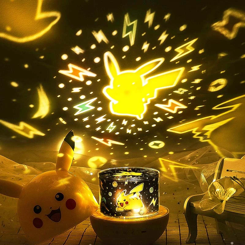 Pokemon Pikachu Night Light&Star Projector for Kids Rotating Projection  Ceiling Lamp Music Replaceable Projection Kids Gift| | - AliExpress