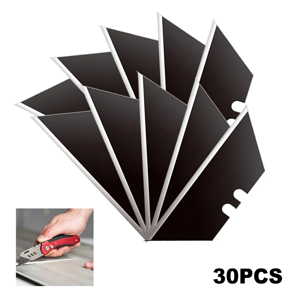 Description Picture 2 of item30Pcs/Set Trapezoidal Blade Replacement Blade 60# Carbon Steel Multifunction Engraving Craft Knives Blade Cutting Hand Tools