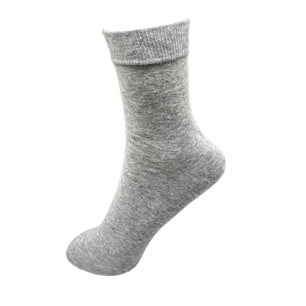 Men Cotton Dress Socks - Soft Breathable Black Business Casual Crew Length, Large Size