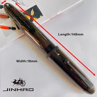 1 PCS JINHAO 9019 Screw off Cap Transparent Black Business Writing Calligraphy Pen with Big Converter 2