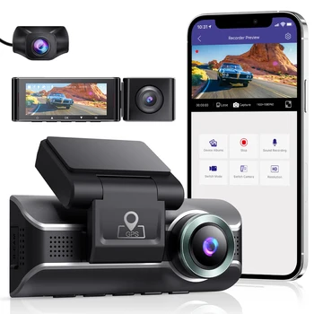 AZDOME Dash Cam M550-3CH 4K Car DVR 3 Cameras 1080 Rear Cam Recording With GPS Night Vision WIFI Parking Monitor Car
