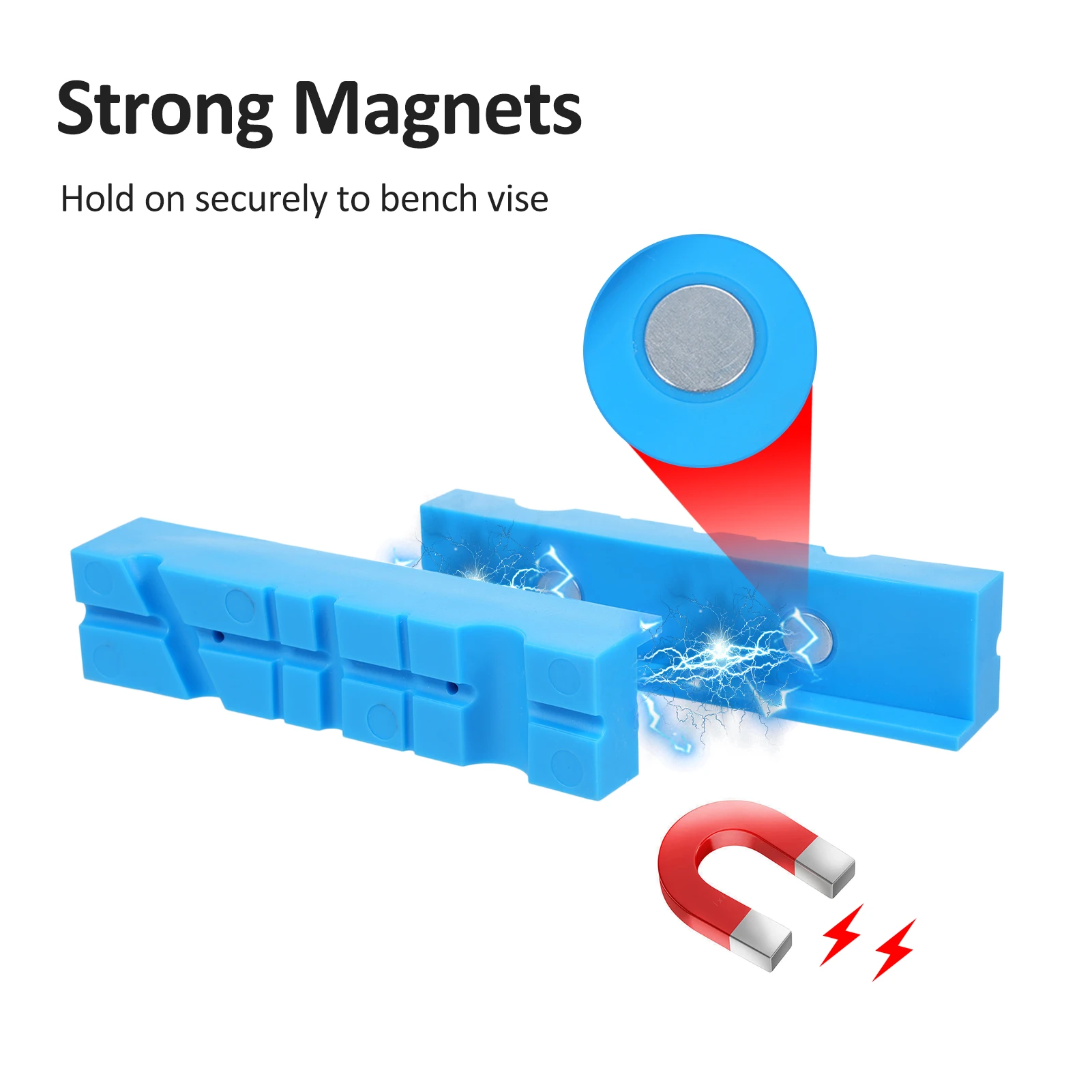 2Pcs Magnetic Protection Strip for Vise Jaws Anti-Skid Pads for Vise Jaws Soft J