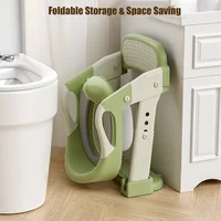 3 in 1 Auxiliary Potty Training Seat Stairway Folding Toddler Toilet Pad Step Stool Anti-Slip Children's Toilet Seat Ring 2
