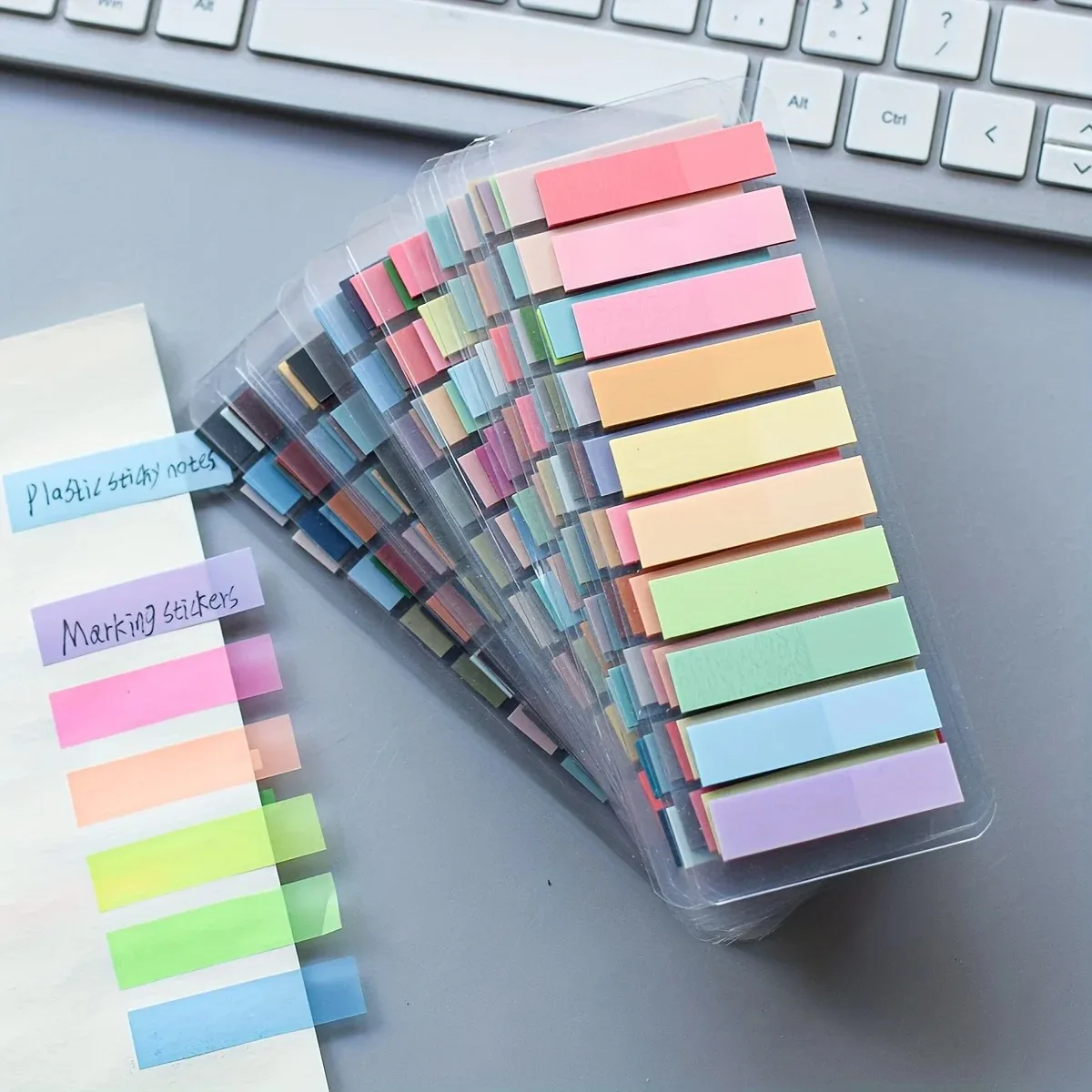 200Pcs Sticky Tabs for Annotating Books, Page Markers Clear Writable and Repositionable Book Flags Strip Index Tabs - 2