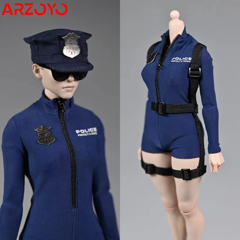 

Масштаб 1/6, женский полицейский офицер, костюм, комбинезон, пояс, шляпа, аксессуары для одежды, модель, подходит для 12 дюймов, экшн-фигурка солдата
