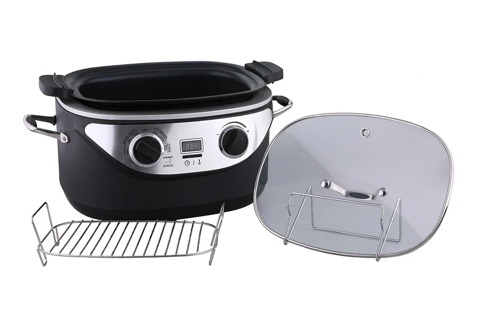 Slow Cooker 7-in-1 Programmable Multi-Cooker Pot 6-Quart,Delay Timer&Auto-iQ Recipes,Rice Cooker,Brown,Saute,Boil,Steamer,Yogur